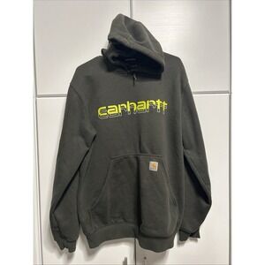 Carhartt Peat Rain Defender Hoodie Mens Medium Loose Sweatshirt Pullover Logo